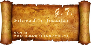 Gelencsér Teobalda névjegykártya